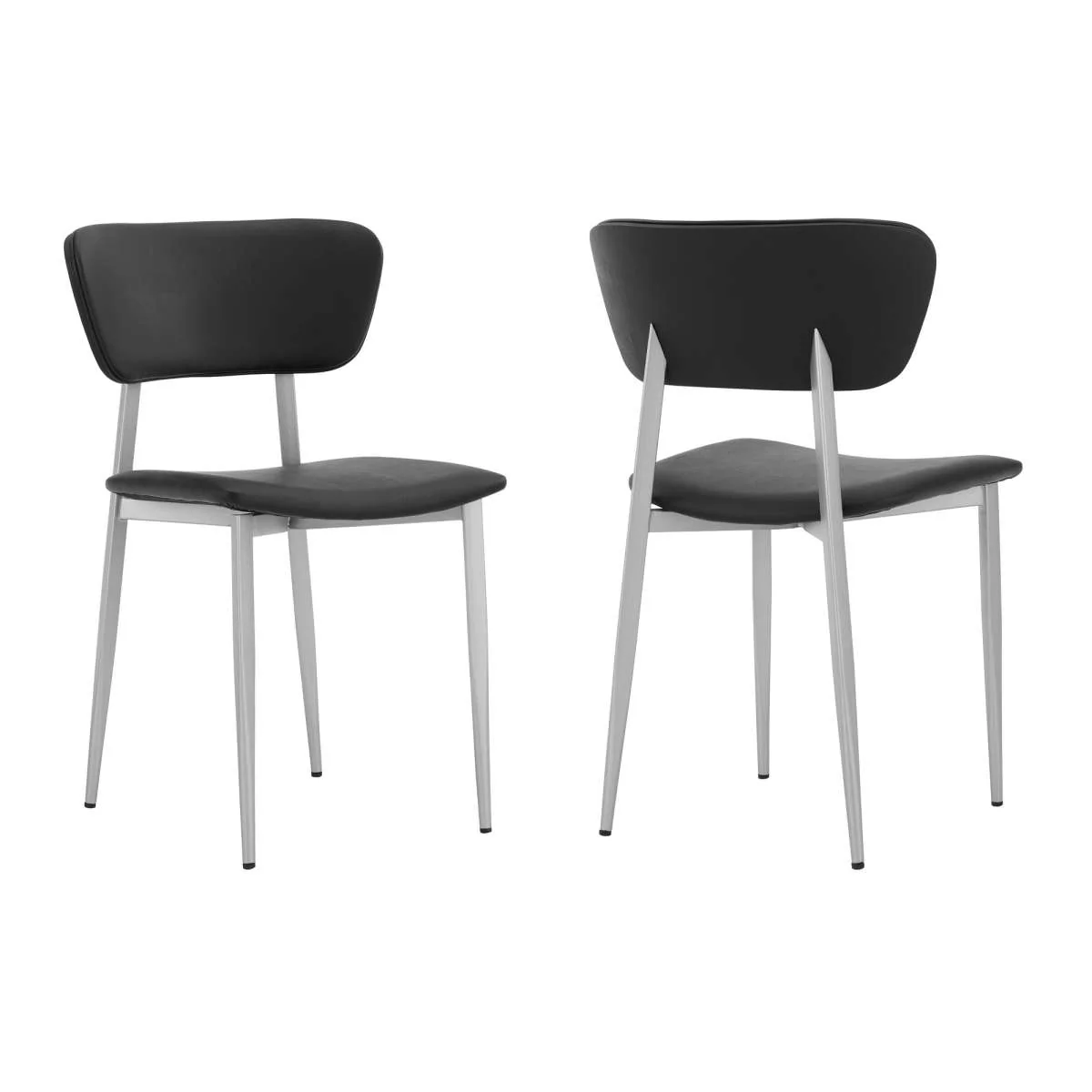 Tori Black Fabric and Metal Dining Room Chairs - Set of 2 By Armen Living