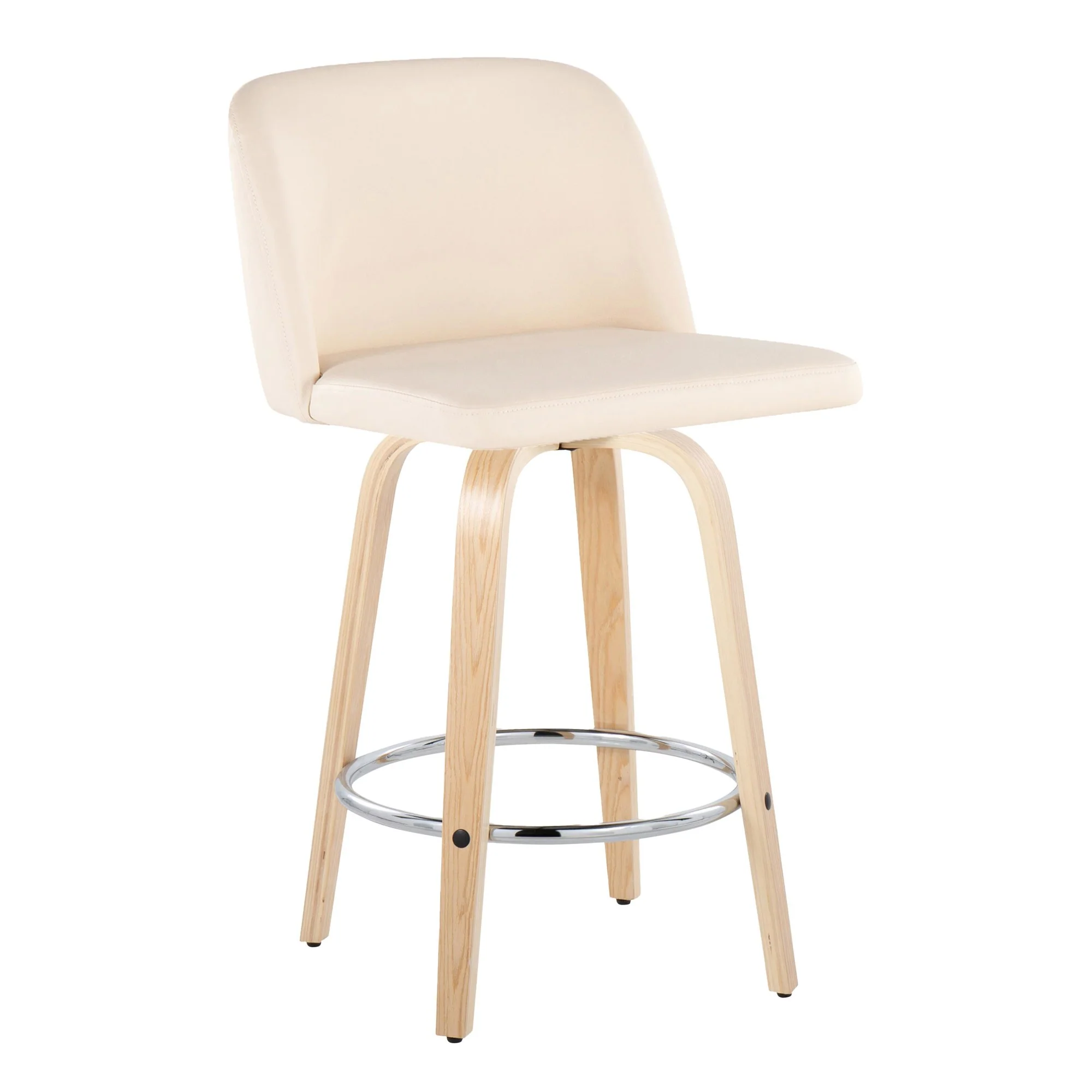 Toriano 26" Fixed Height Counter Stool - Set of 2 Cream By LumiSource - B26-TRNOPU-GRTZR2 NACR2 - Image 4