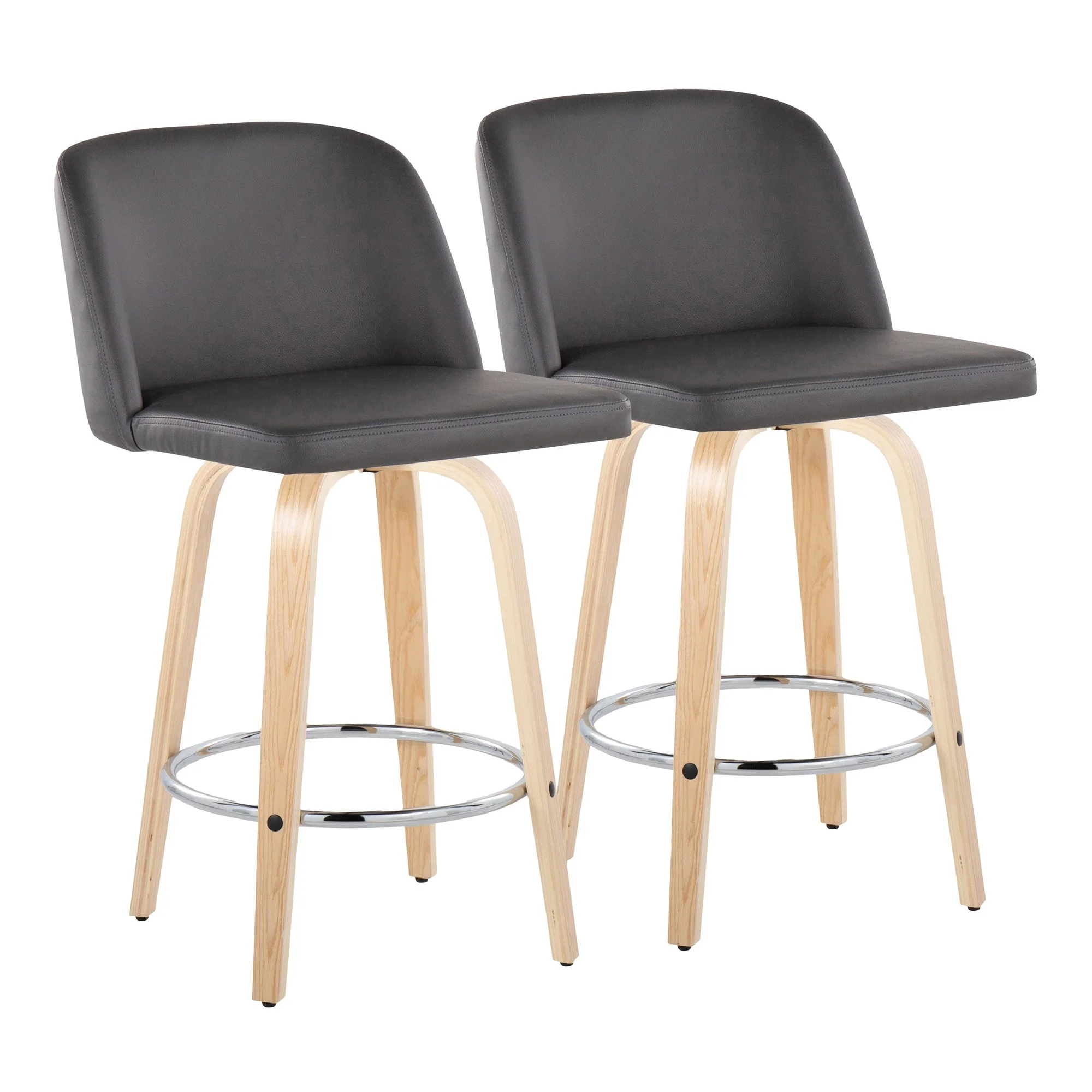 Toriano 26" Fixed Height Counter Stool - Set of 2 Cream By LumiSource - B26-TRNOPU-GRTZR2 NACR2 - Image 8