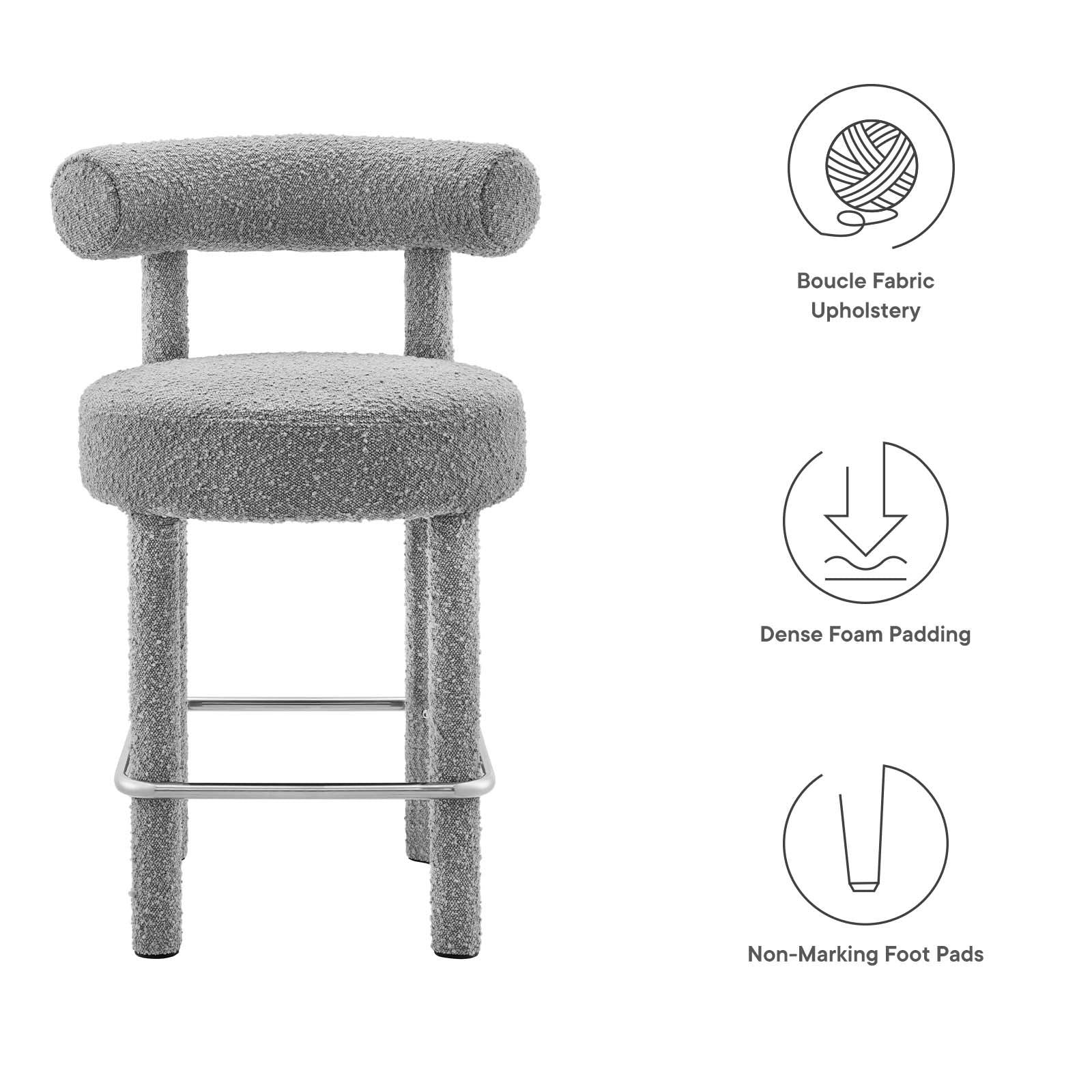 Toulouse Boucle Fabric Counter Stool - Set of 2 By Modway - EEI-6707 - Image 29
