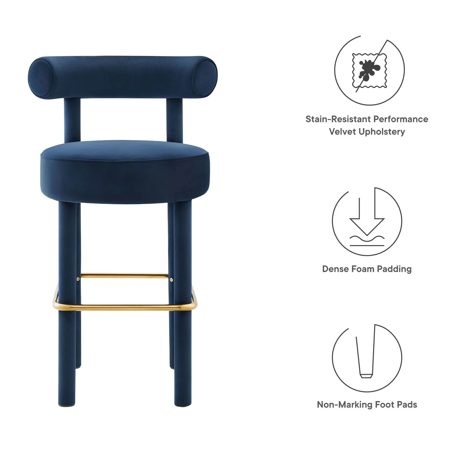Toulouse Performance Velvet Bar Stool By Modway - EEI-6386 - Image 23