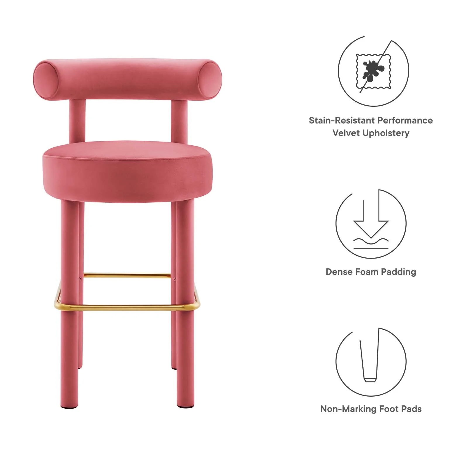 Toulouse Performance Velvet Bar Stool By Modway - EEI-6386 - Image 7