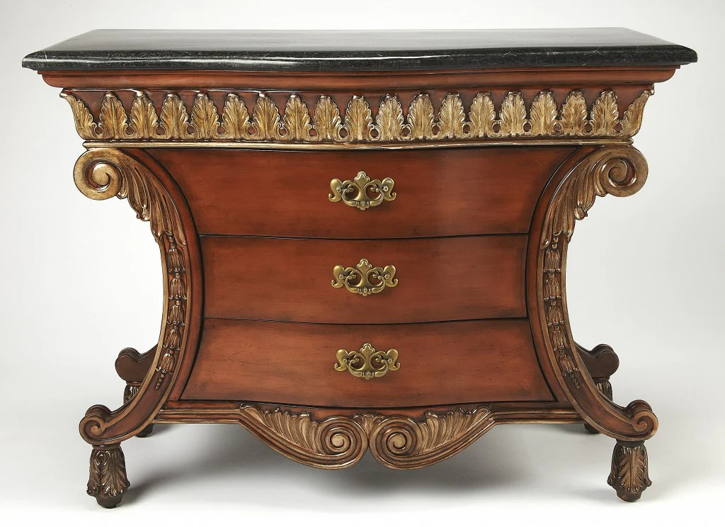 Traditional Style Carved Desk By Homeroots