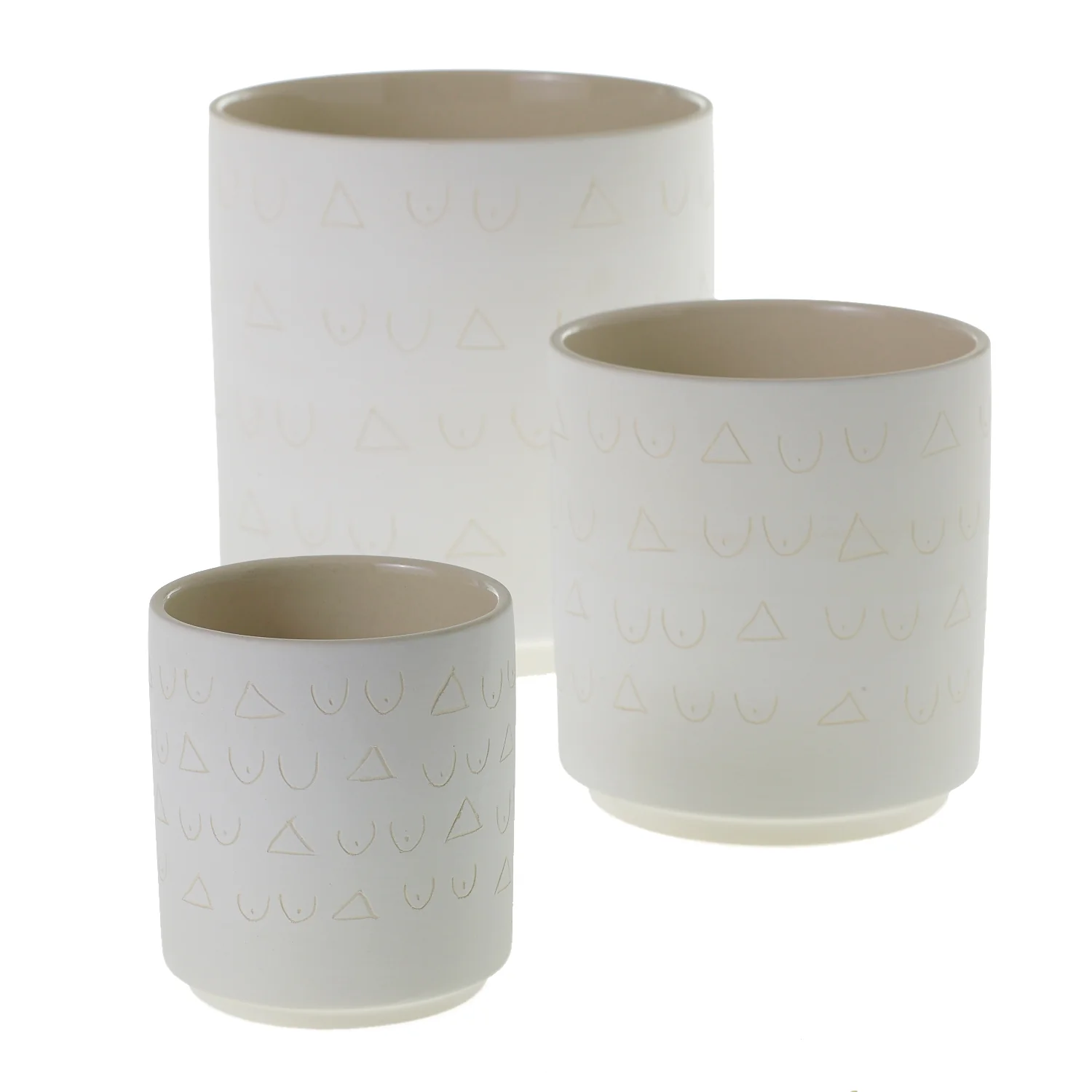 Triangles and Tatas Pot Set of 8 By Accent Decor - Image 4