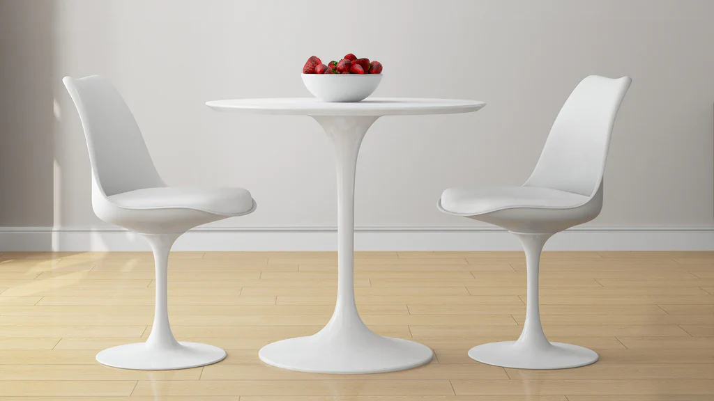 Tulip 32" Fiberglass Dining Table & Chairs Set By Modholic - Image 2