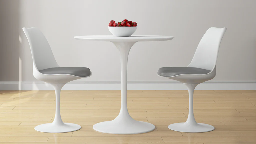 Tulip 32" Fiberglass Dining Table & Chairs Set By Modholic - Image 3