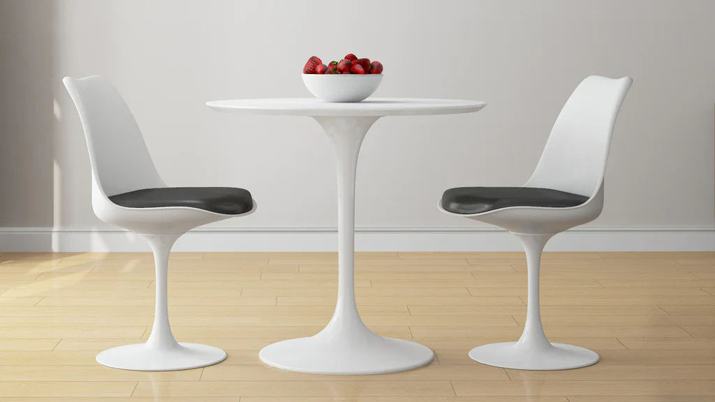 Tulip 32" Fiberglass Dining Table & Chairs Set By Modholic - Image 4