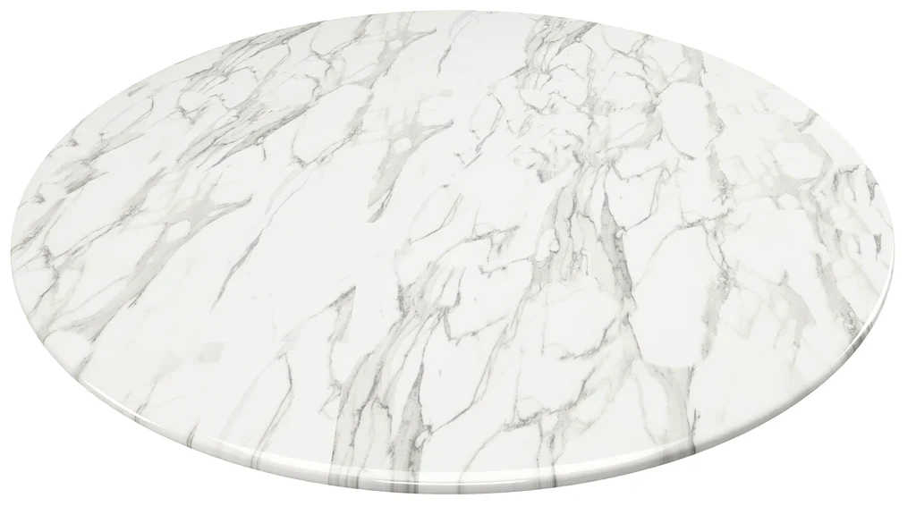 Tulip Marble Dining Table - 42" Round, Black Base By Modholic - Image 5