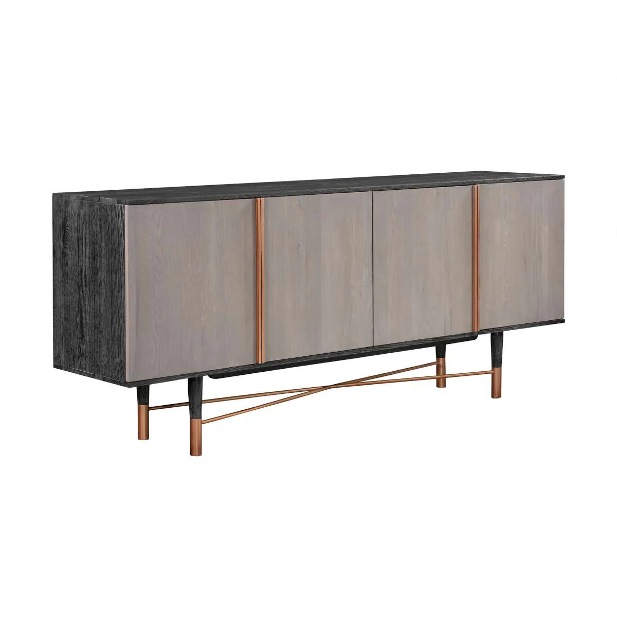 Turin Rustic 2 piece set with Dining Table and Sideboard in Black Brushed By Armen Living - Image 3