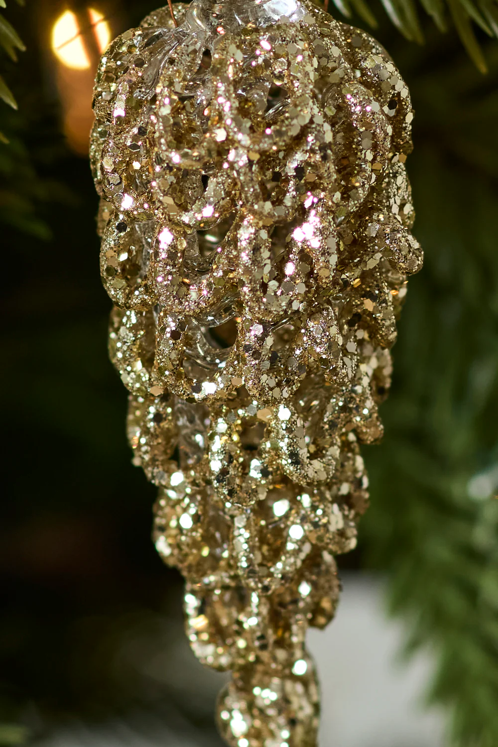 Twinkling Pinecone Ornament Set of 8 By Accent Decor