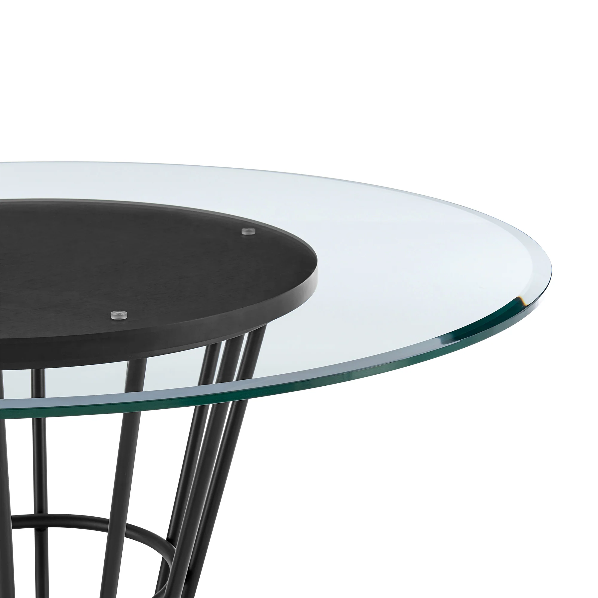 Veronica Shannon 5 Piece Round Glass Dining Table Set with Gold Brushed Stainless Steel and Taupe Fabric By Armen Living - Image 50