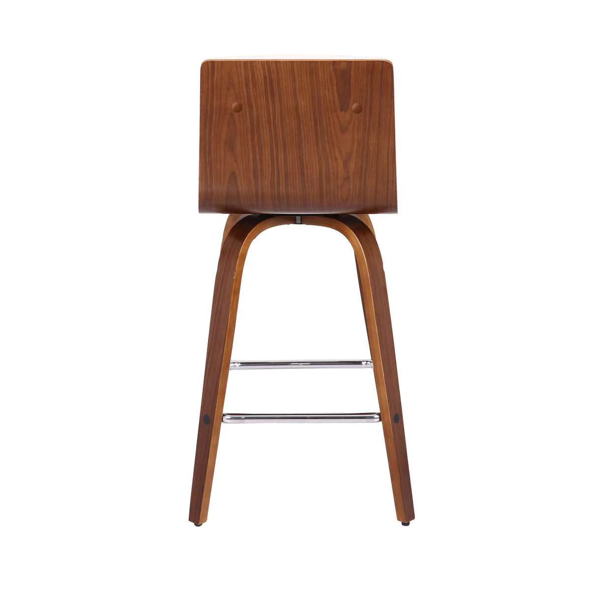 Vienna 30" Bar Height Swivel Cream Faux Leather and Walnut Wood Bar Stool By Armen Living - Image 5