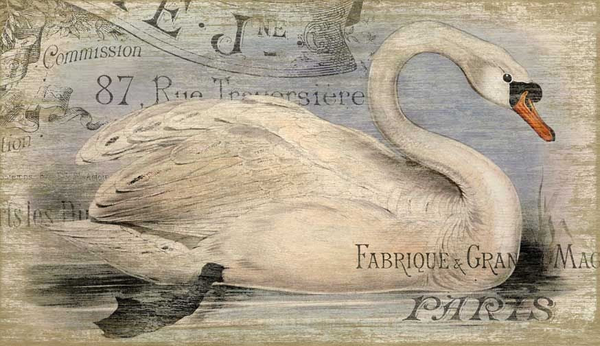 Vintage Look French Swan Large Wall Art By Homeroots