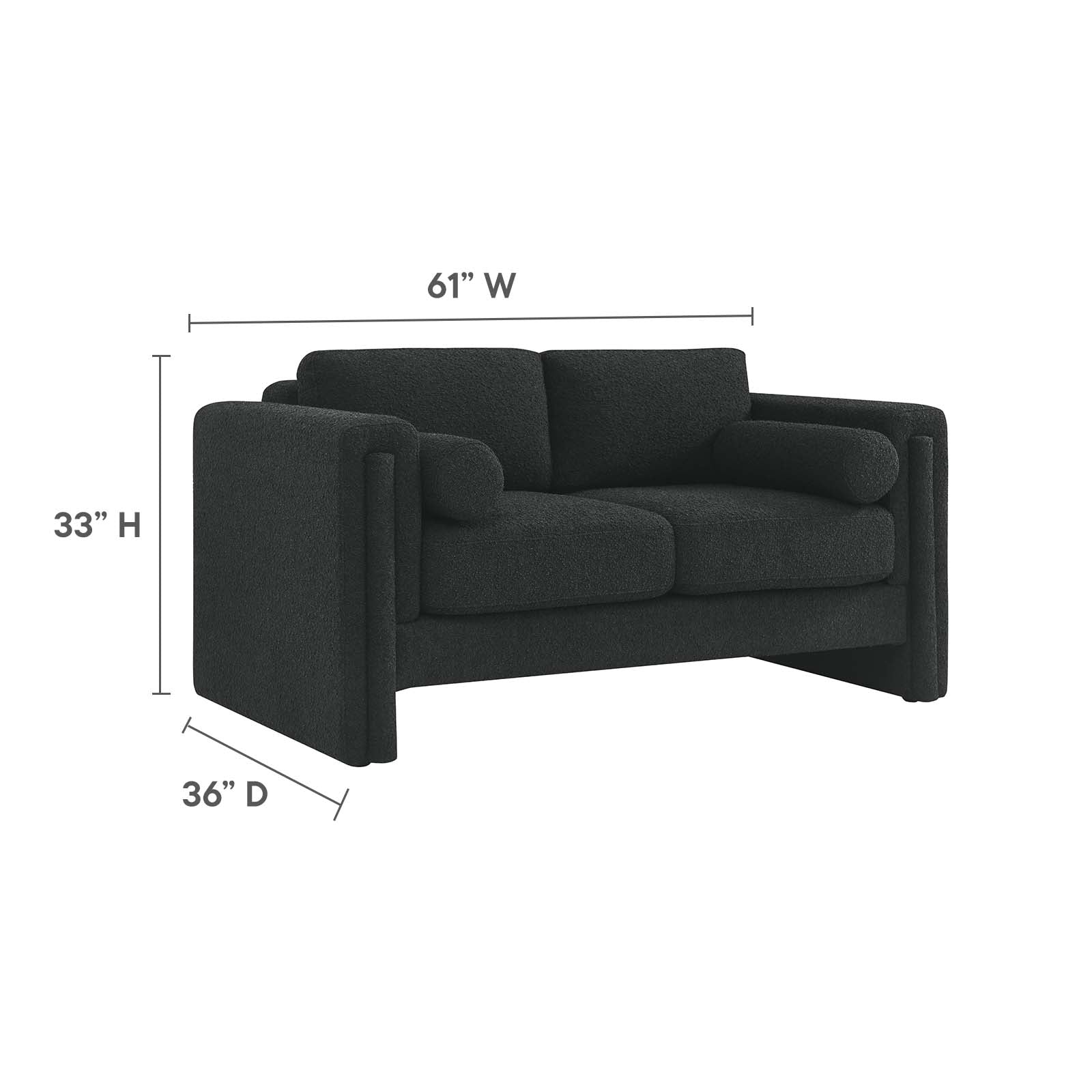 Visible Boucle Fabric Loveseat By Modway - EEI-6376 - Image 8