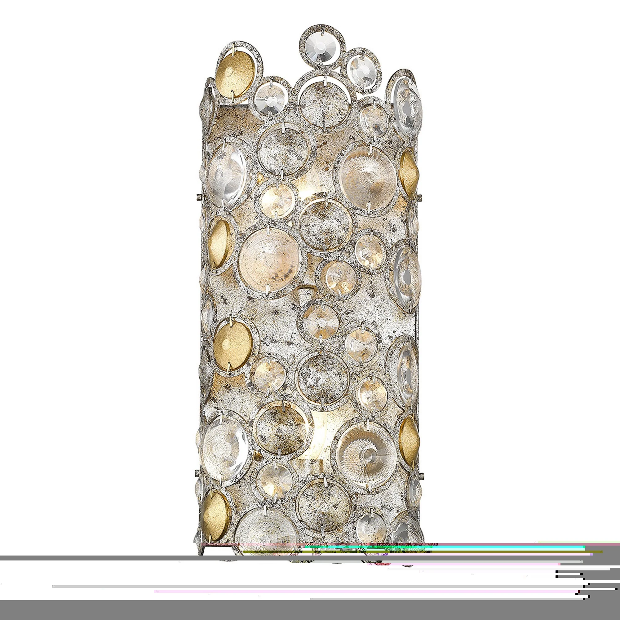 Vitozzi 2-Light Antique Silver Leaf Sconce By Homeroots