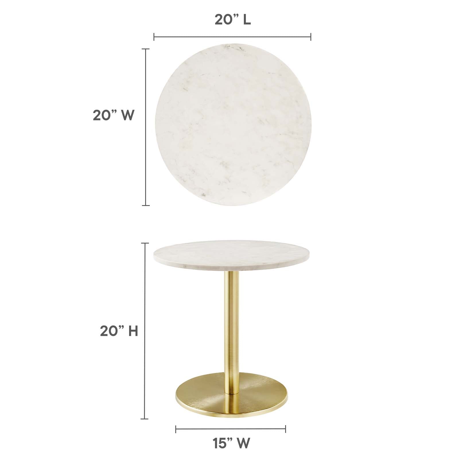 Viva Round White Marble Side Table By Modway - EEI-6609 - Image 7