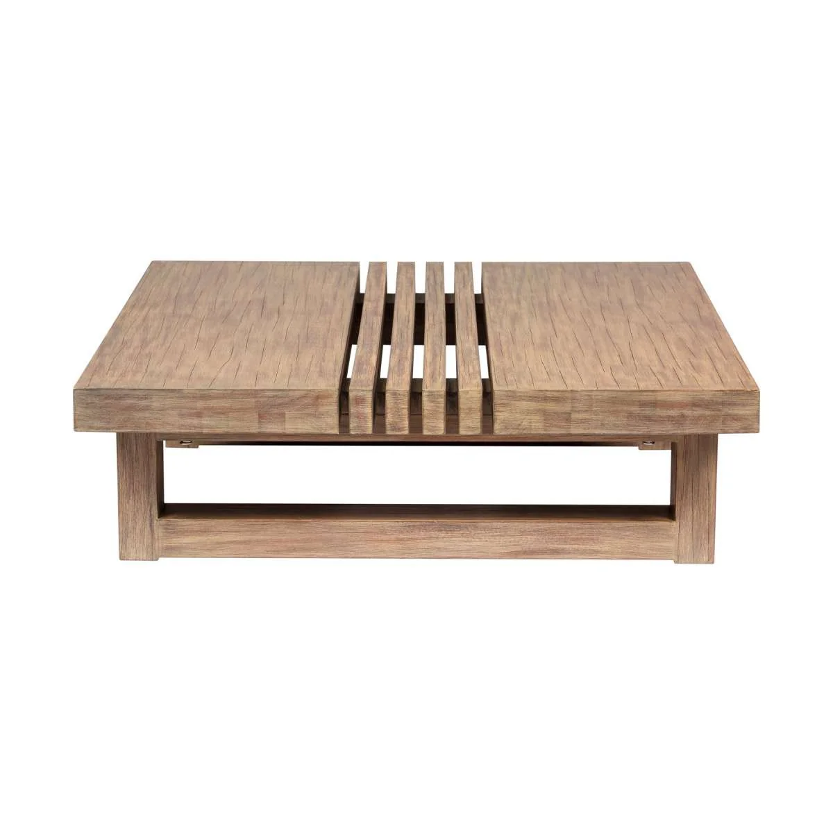 Vivid Outdoor Patio 4 Piece Conversation Set in Light Eucalyptus Wood with Taupe Olefin Cushions
By Armen Living - Image 6