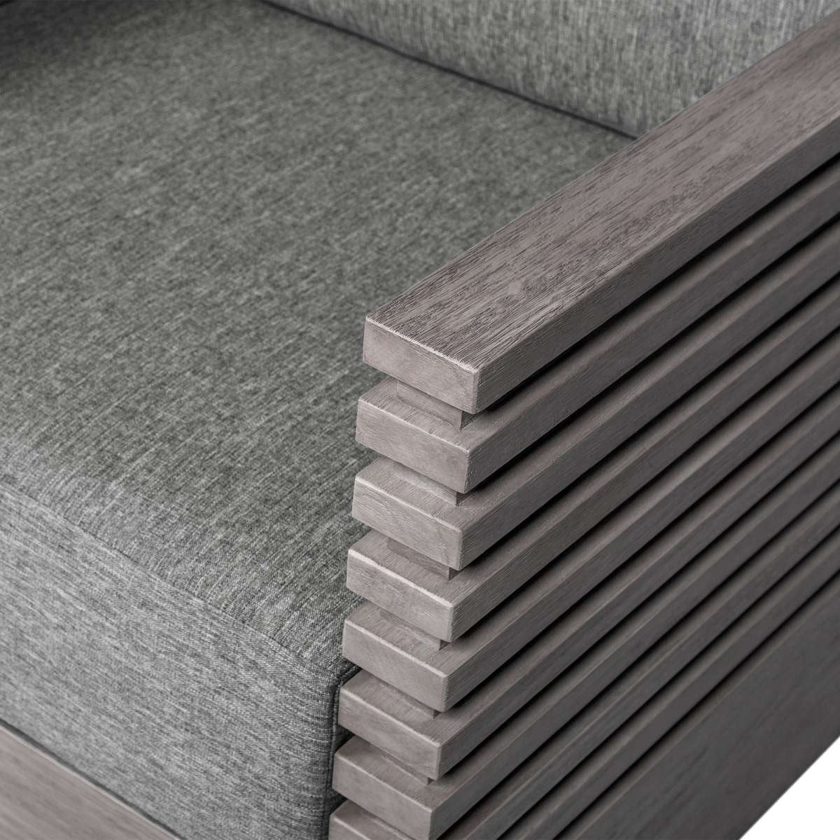 Vivid Outdoor Patio Chair in Gray Eucalyptus Wood with Gray Olefin Cushions By Armen Living - Image 9