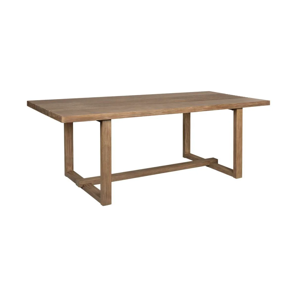 Vivid Outdoor Patio Dining Table in Light Eucalyptus Wood By Armen Living - Image 3
