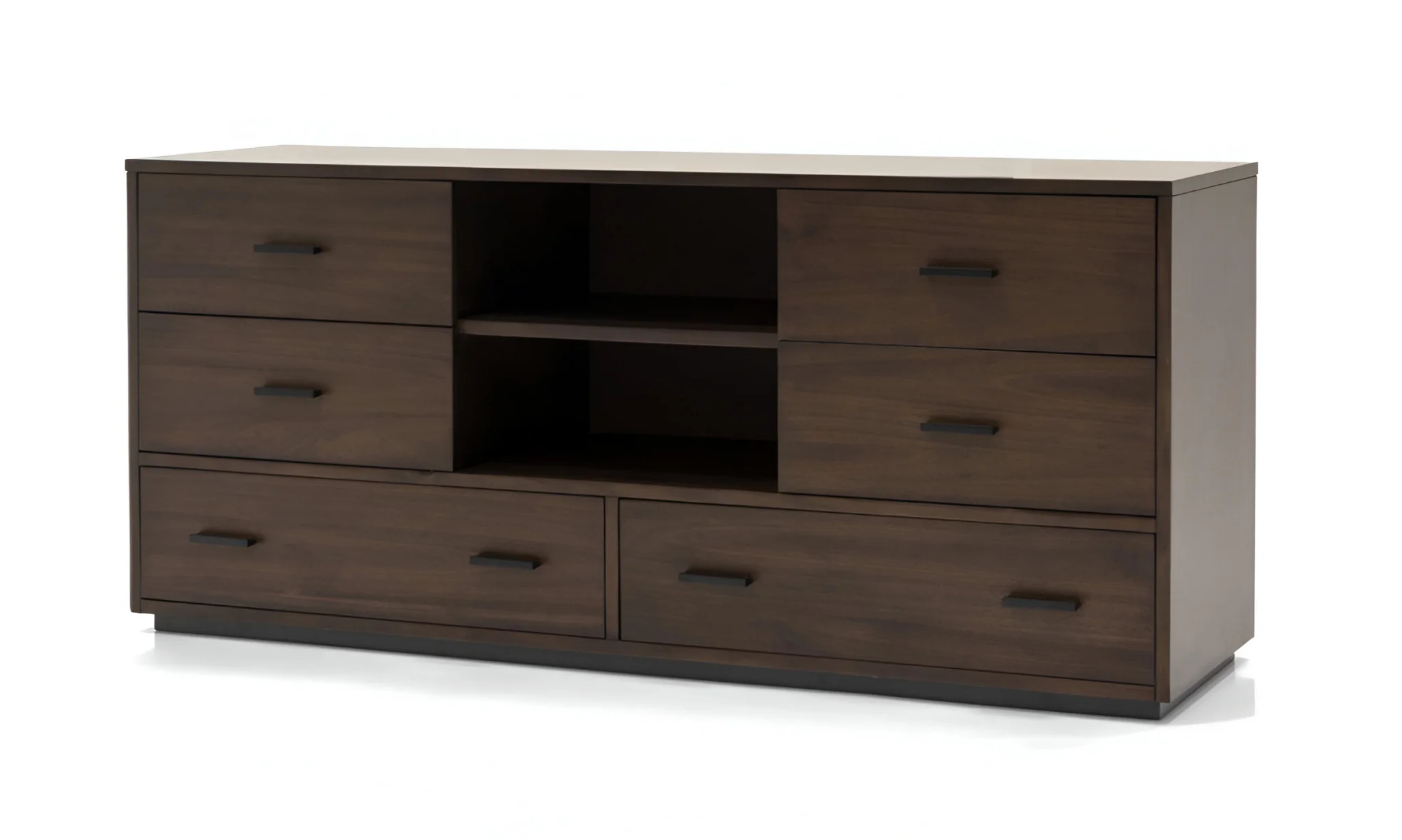 Walnut Six Drawer Double Dresser By Homeroots