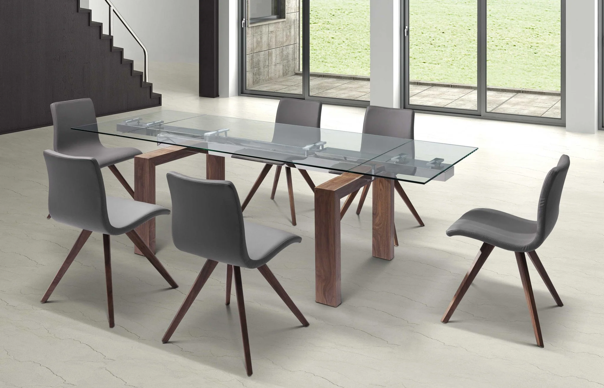 Walnut Solid Wood Etendable Dining Table By Homeroots