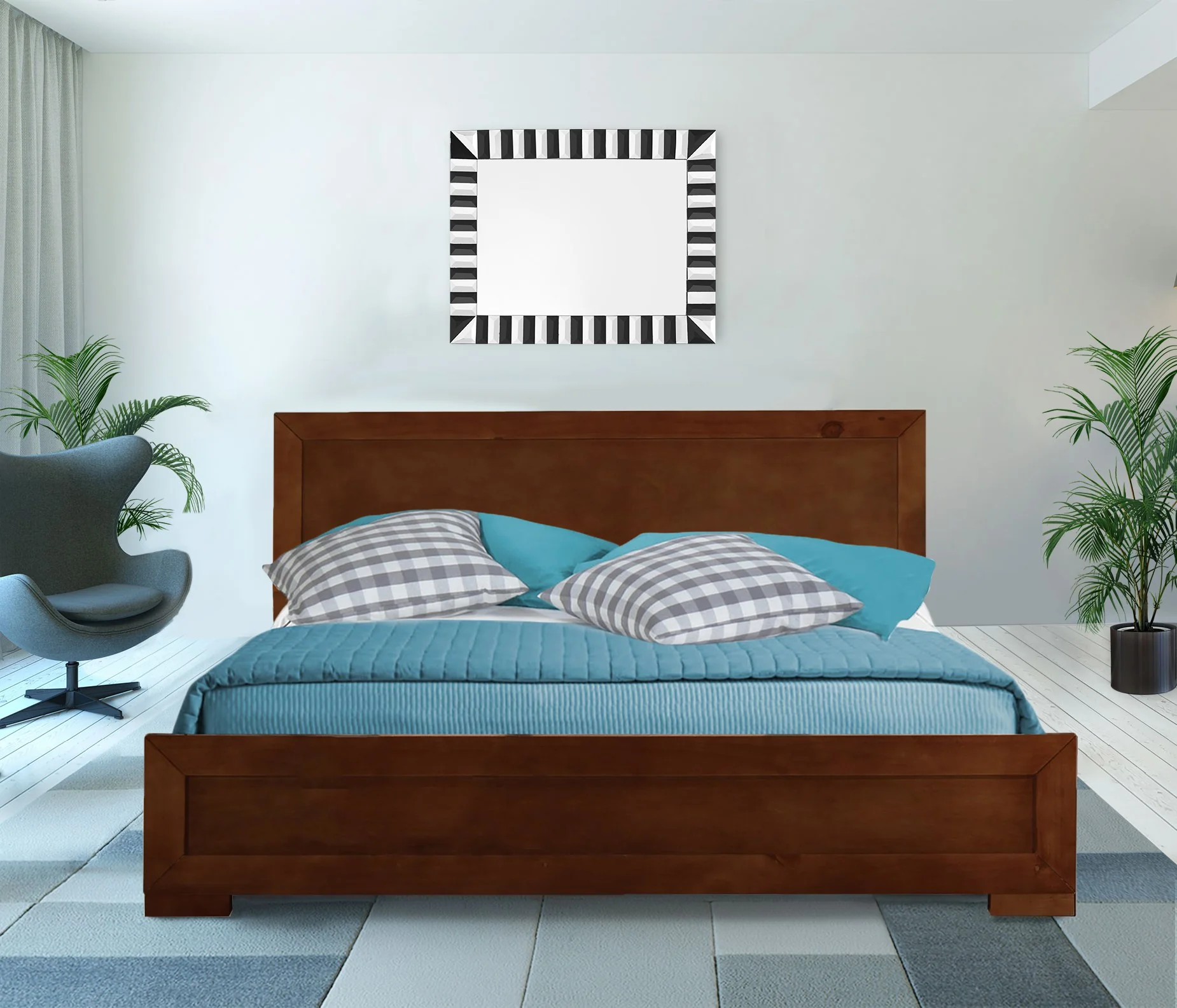 Walnut Wood Twin Platform Bed By Homeroots - 397079