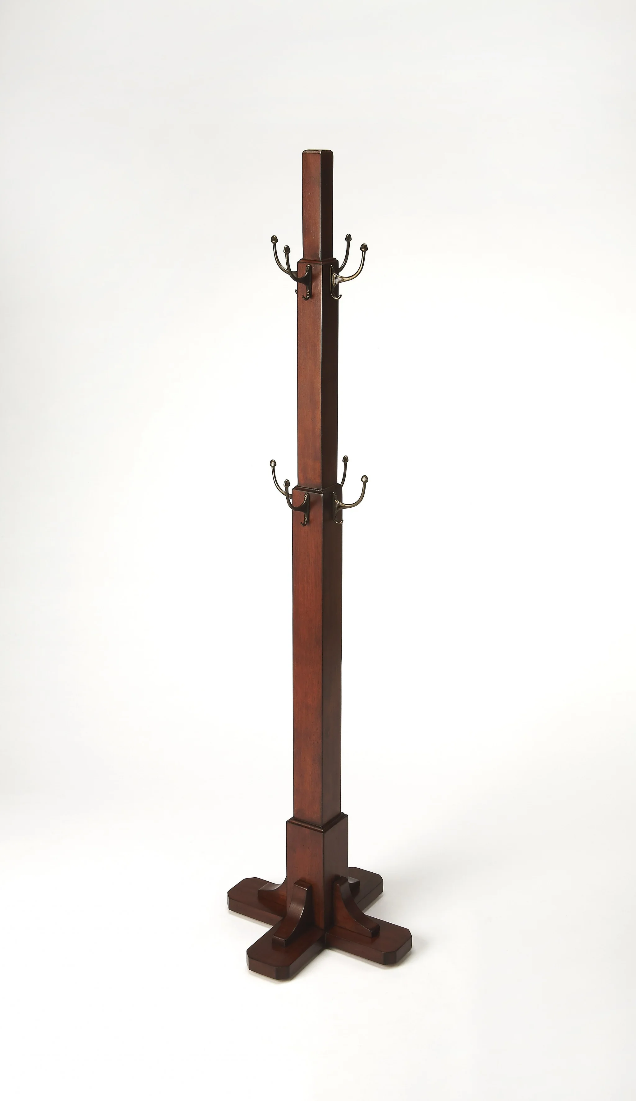 Webster Antique Cherry Coat Rack Tree By Homeroots