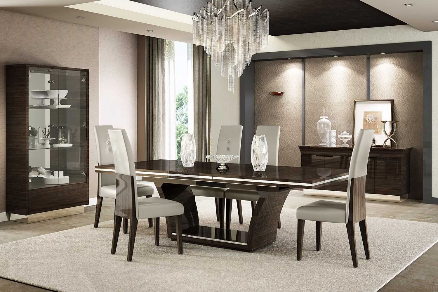 Wenge Dining Table And Pcs Chair Set By Homeroots
