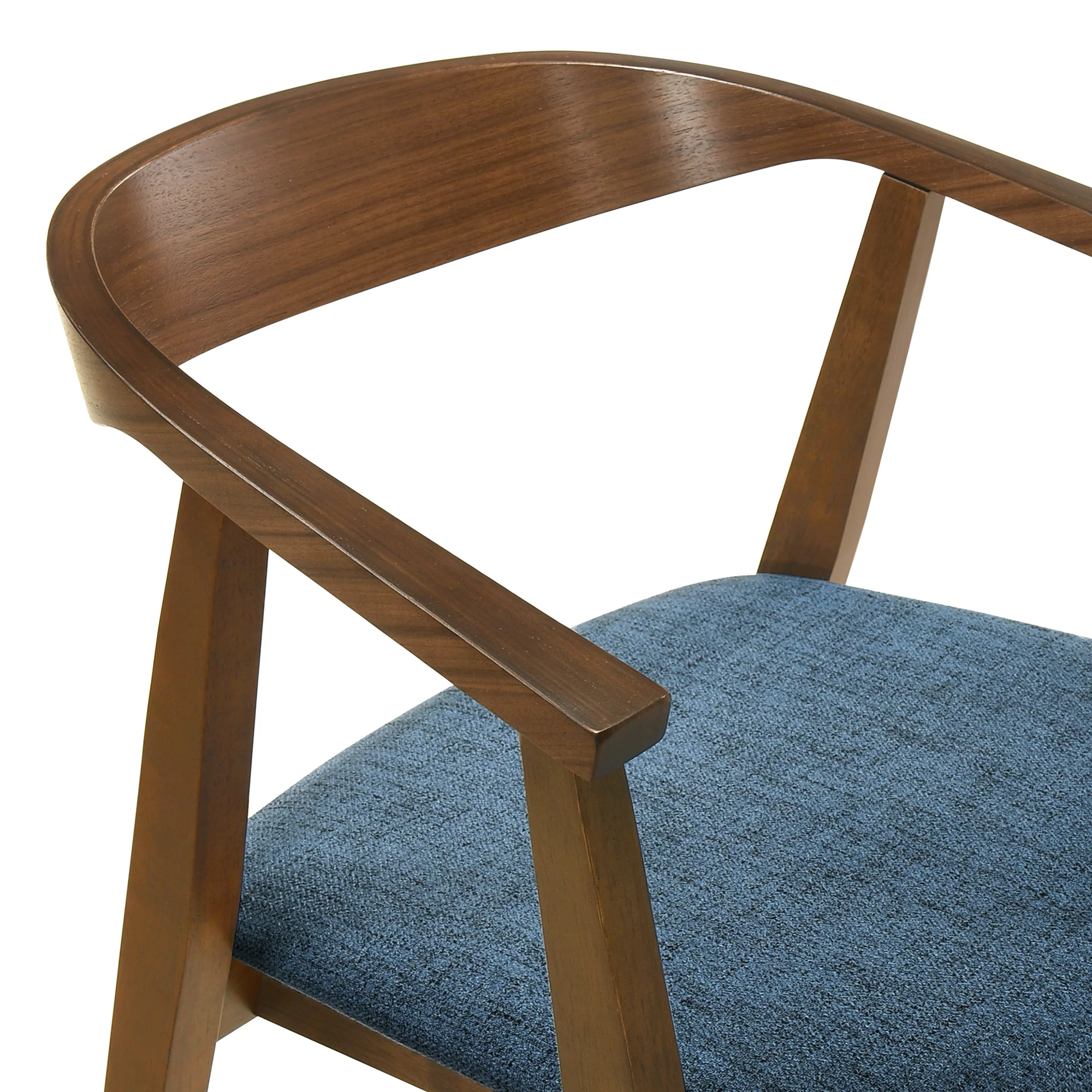 Westmont Santana 5 Piece Walnut Wood Dining Table Set with Blue Fabric By Armen Living - Image 7