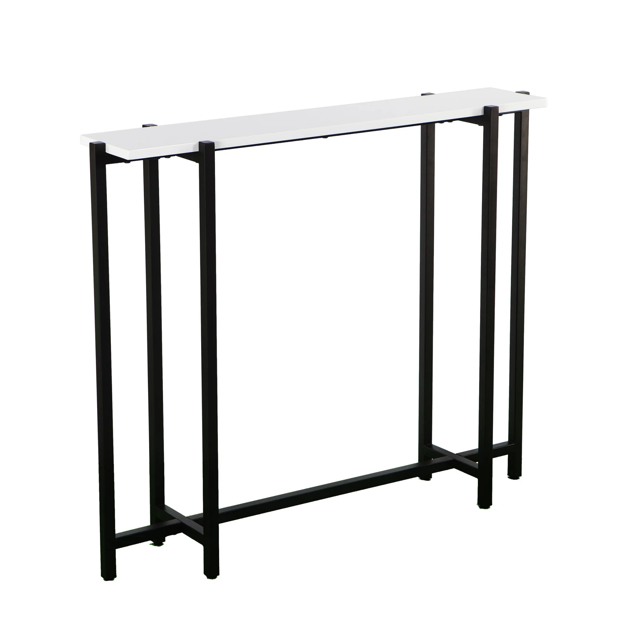 White and Black Frame Console Table By Homeroots