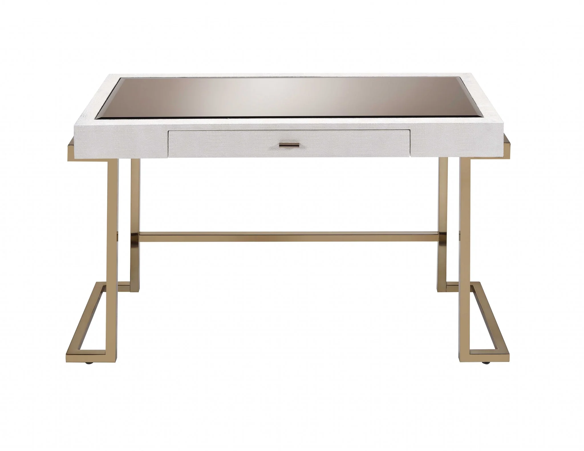 White And Champagne Desk By Homeroots