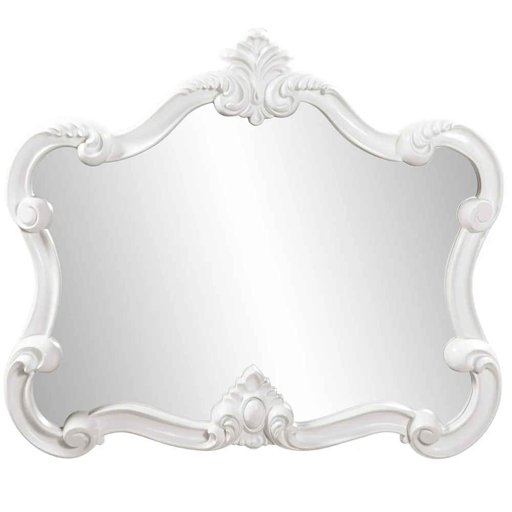 White Baroque Shape Ornate Mirror By Homeroots