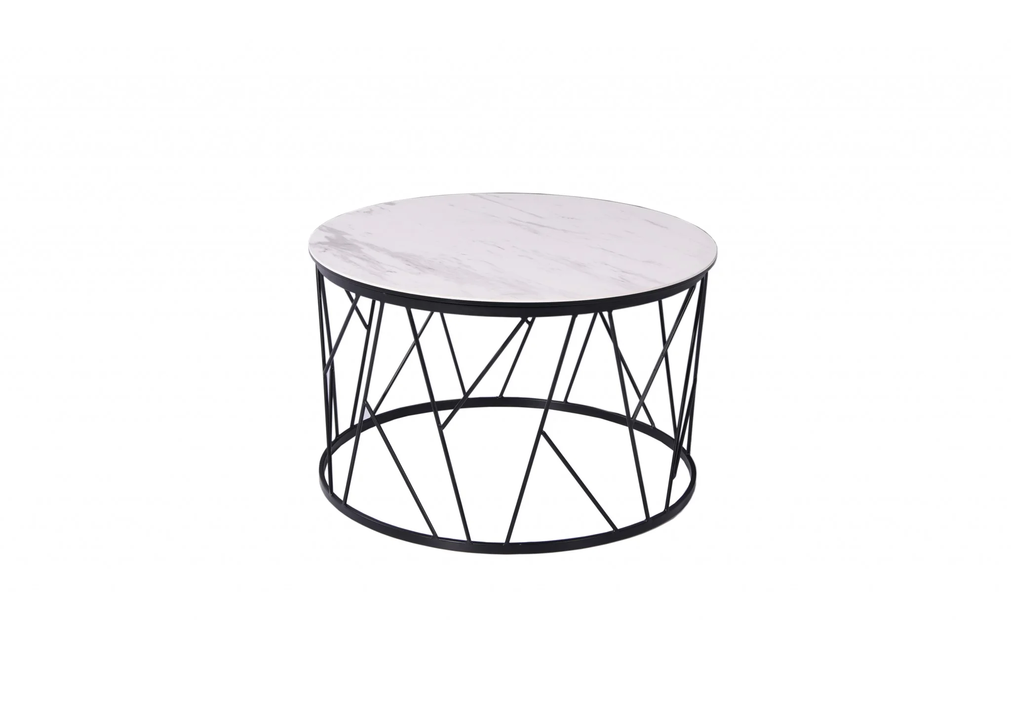 White Black Ceramic Iron Side Table By Homeroots