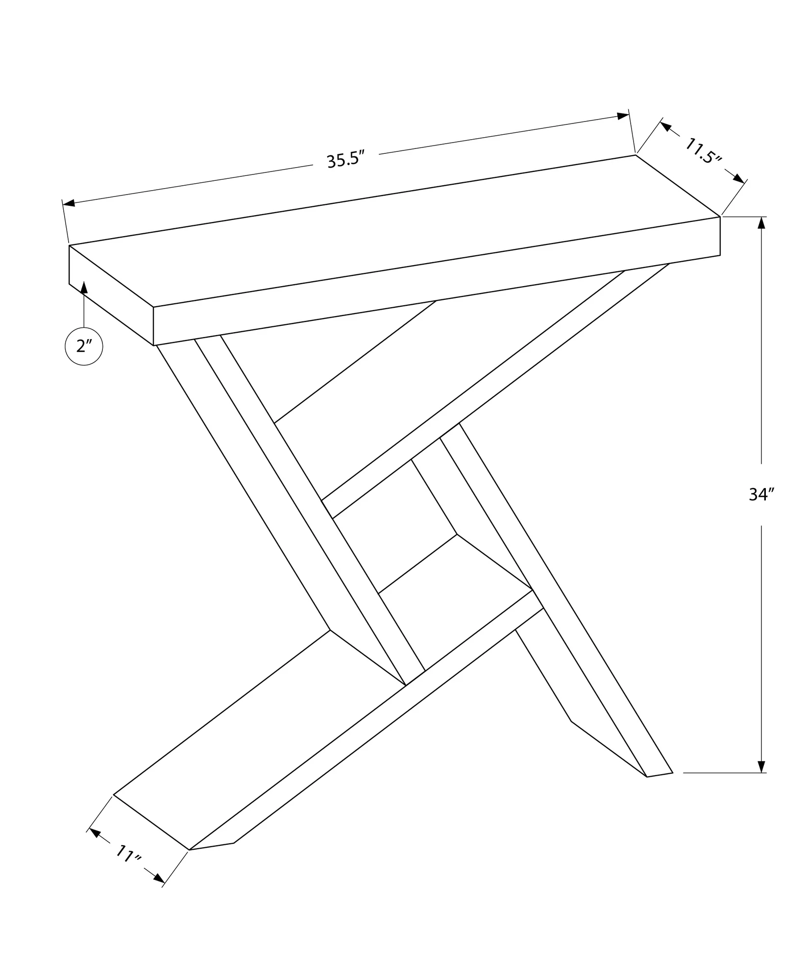 White Grey Finish Hollow Core Accent Table By Homeroots - Image 3
