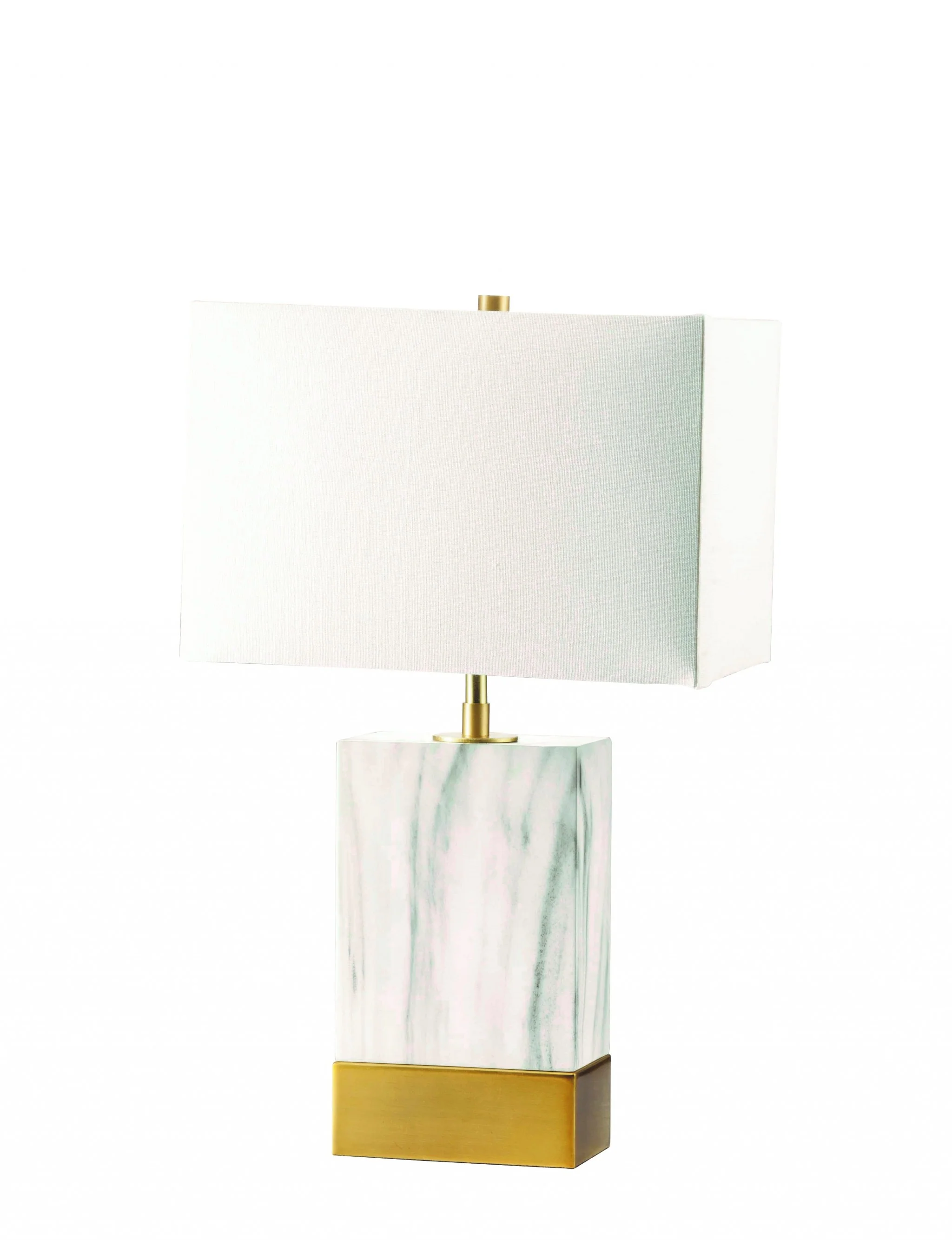 White Marble & Gold Table Lamp By Homeroots