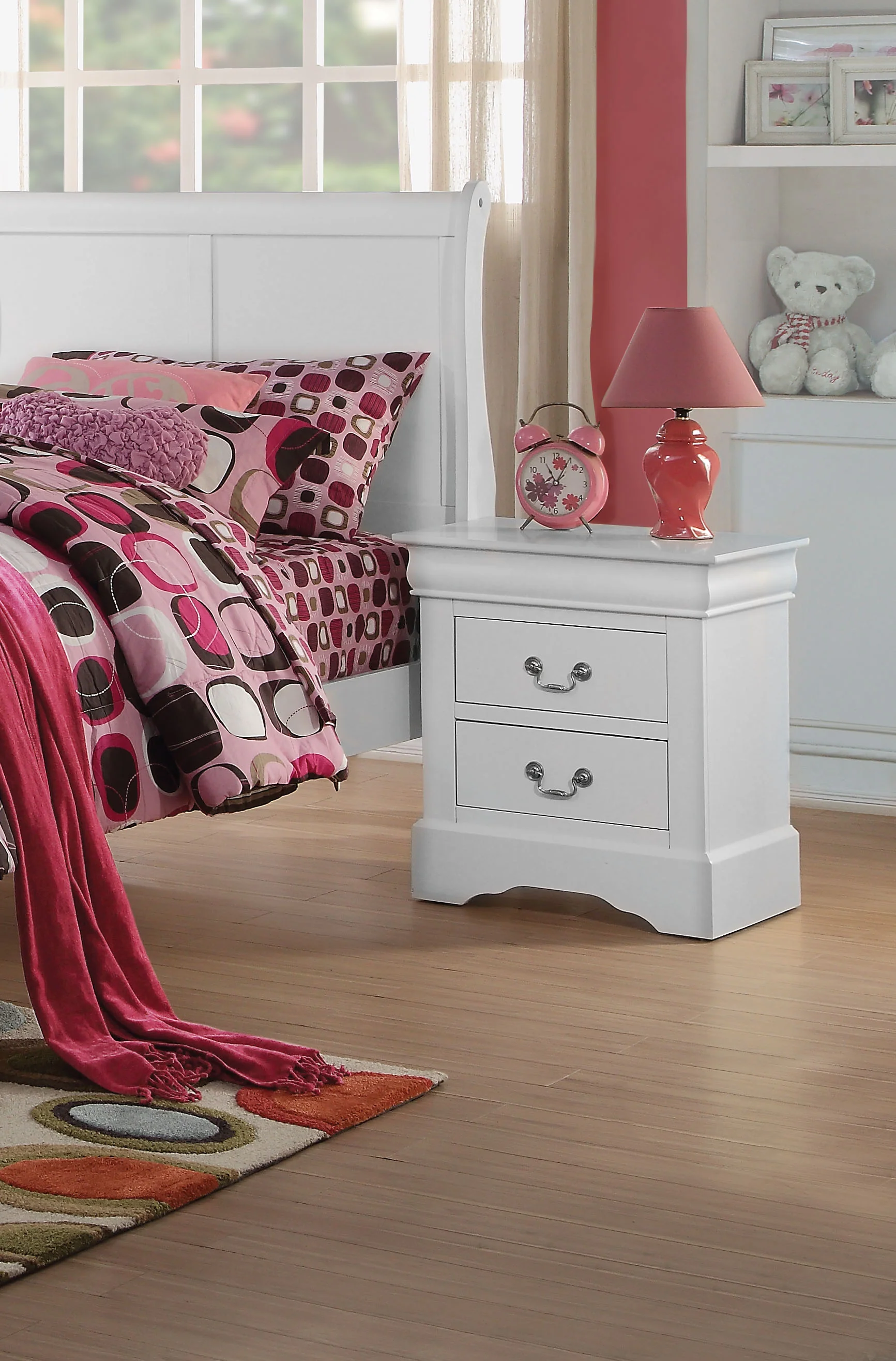 White Metal Nightstand By Homeroots