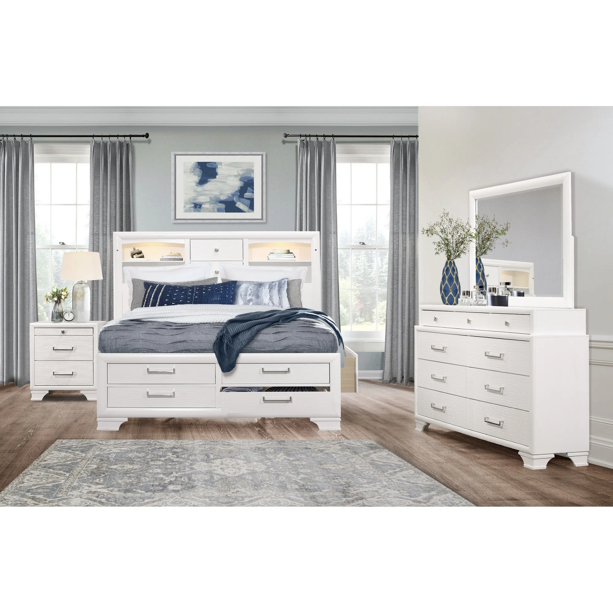 White Nightstand With 3 Drawers By Homeroots