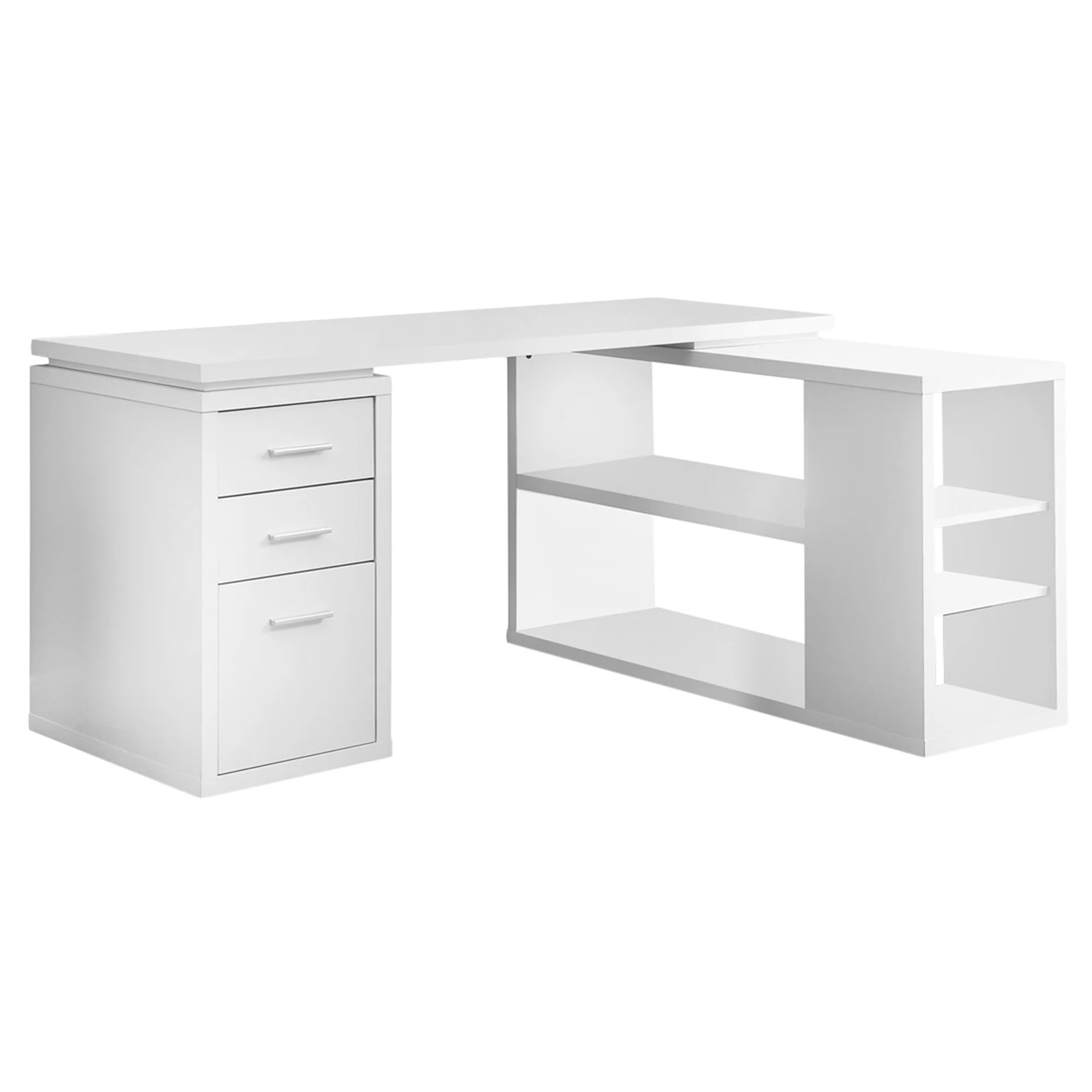 White Particle Board Hollow Core Computer Desk By Homeroots - 333341
