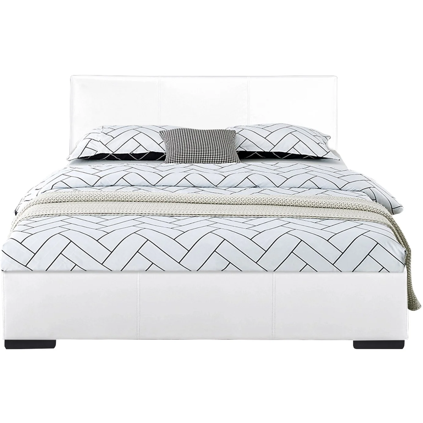 White Platform Full Bed By Homeroots - Image 2