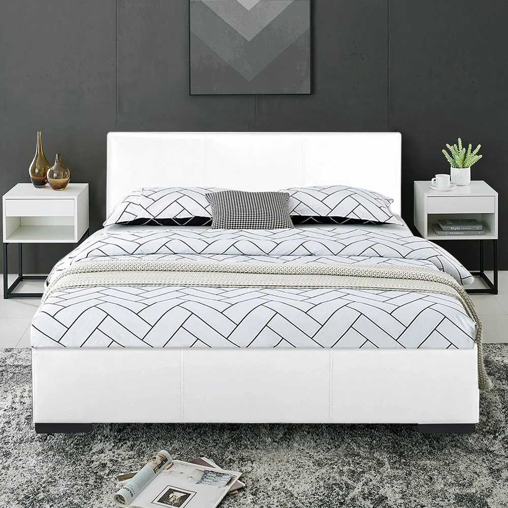 White Platform King Bed By Homeroots - 396996