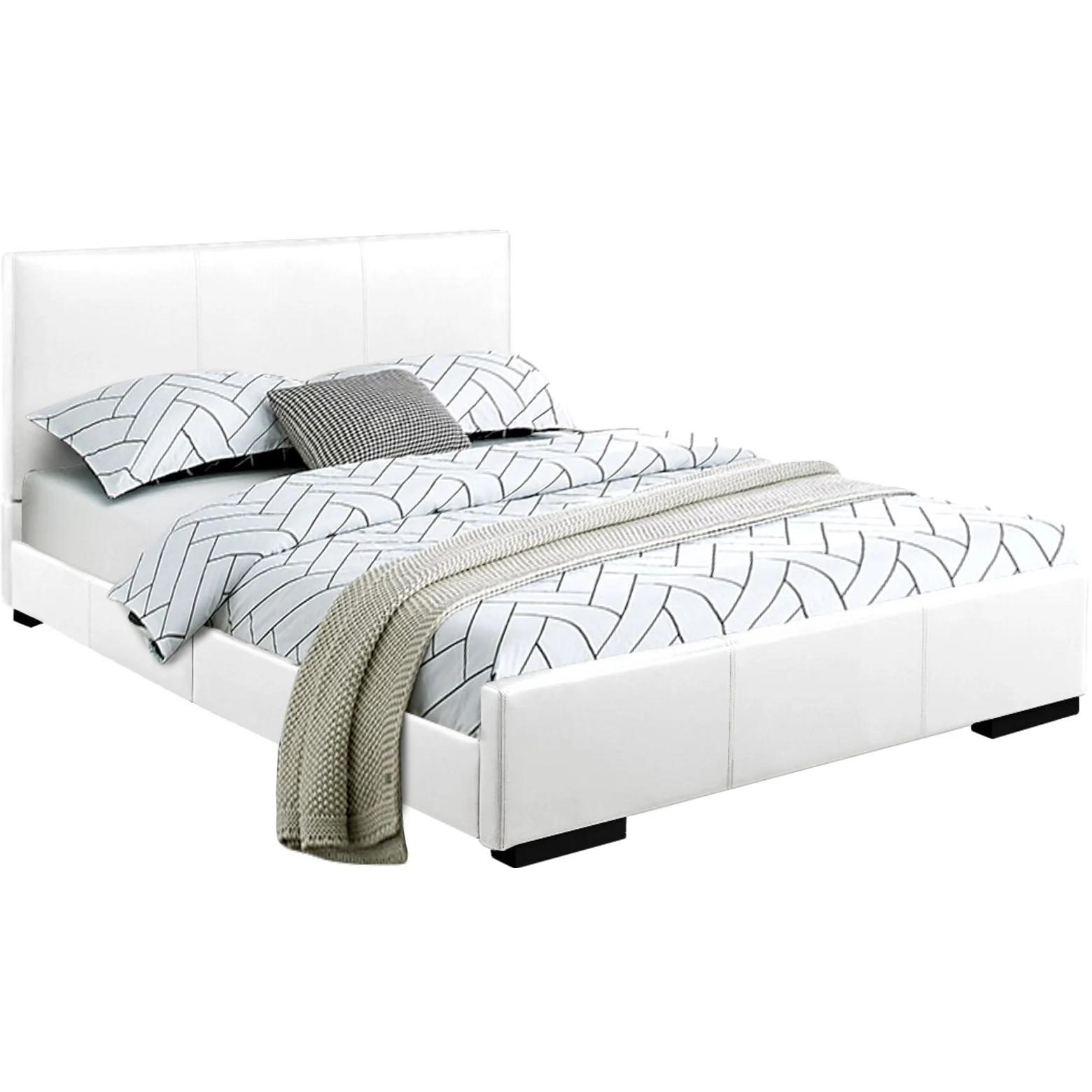 White Platform Queen Bed By Homeroots - 396995 - Image 3