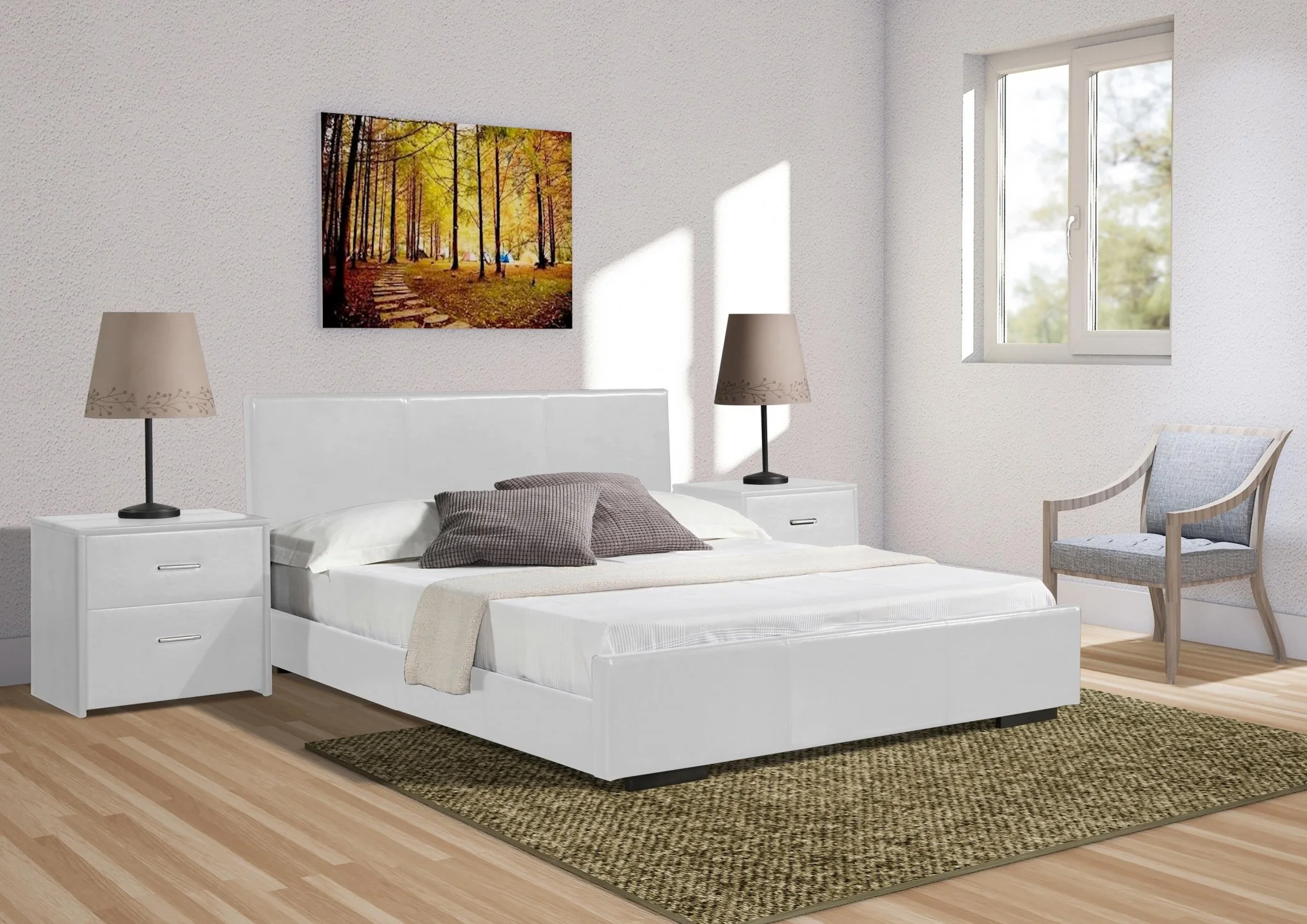 White Platform Queen Bed By Homeroots - 396995 - Image 6