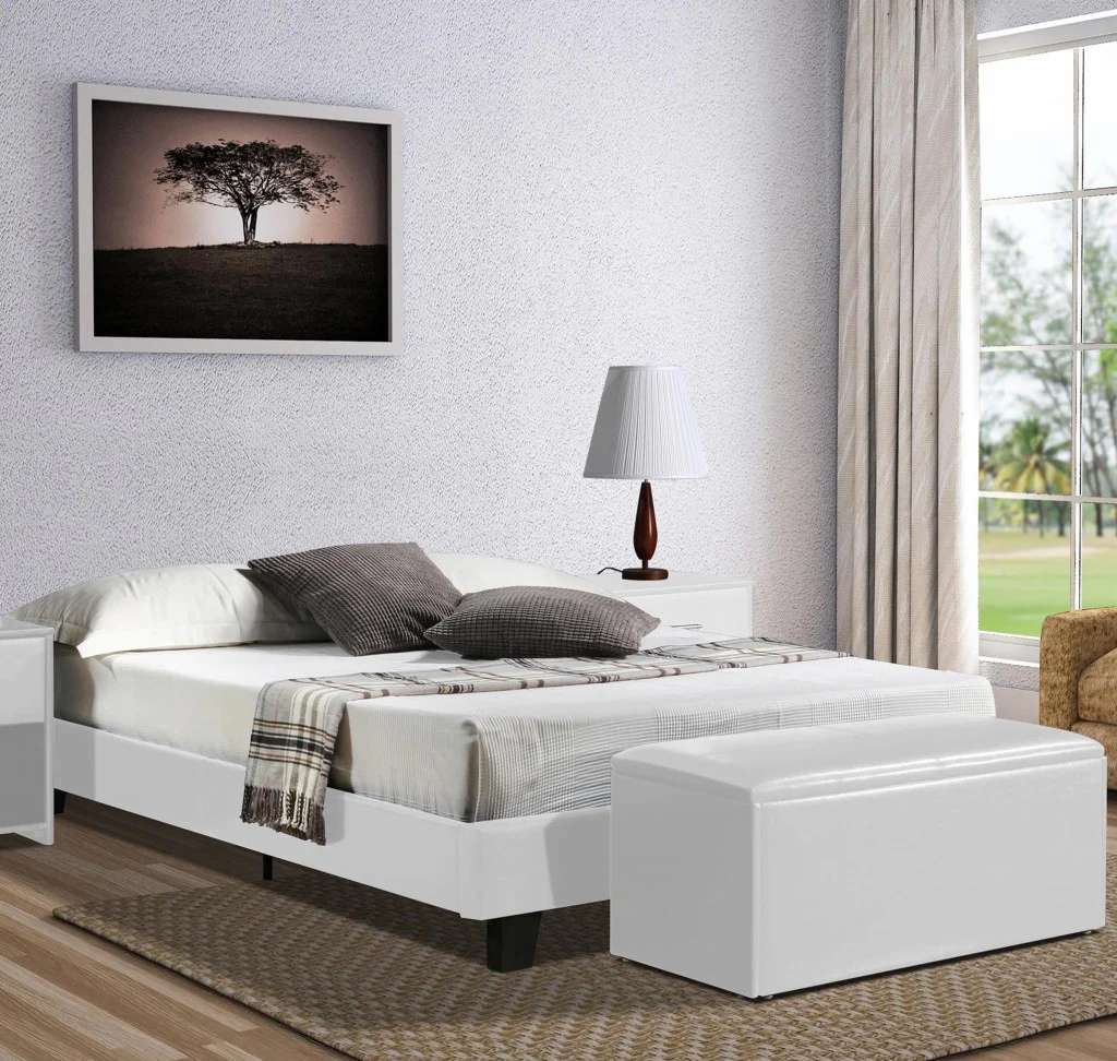 White Platform Queen Bed By Homeroots - 397007 - Image 7