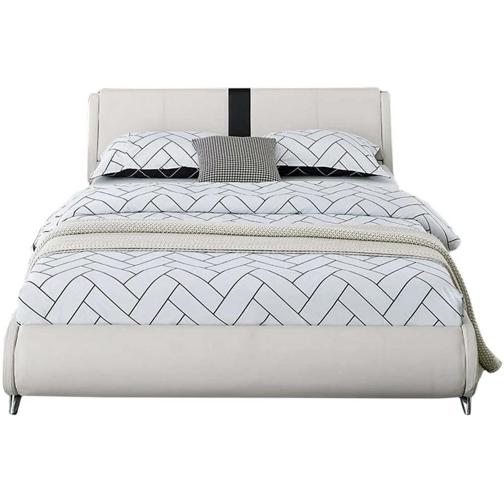 White Platform Queen Bed With Two Nightstands By Homeroots - 397017 - Image 3