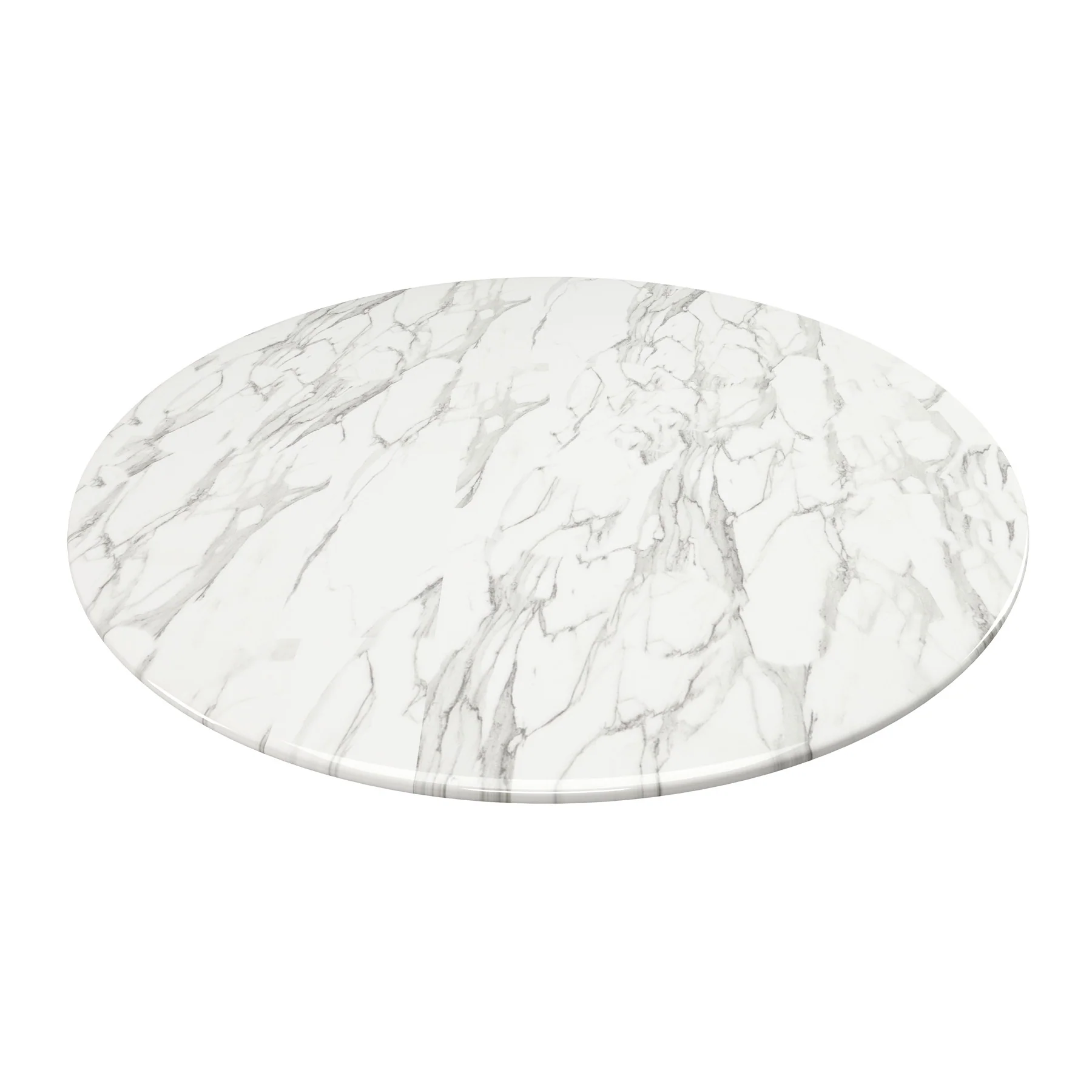 White Rounded Stone And Metal Pedestal Base Dining Table By Homeroots - Image 4