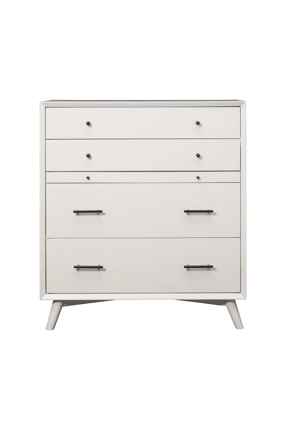 White Solid Wood Four Drawer Chest By Homeroots