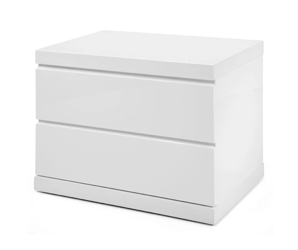White Two Drawers Nightstand By Homeroots
