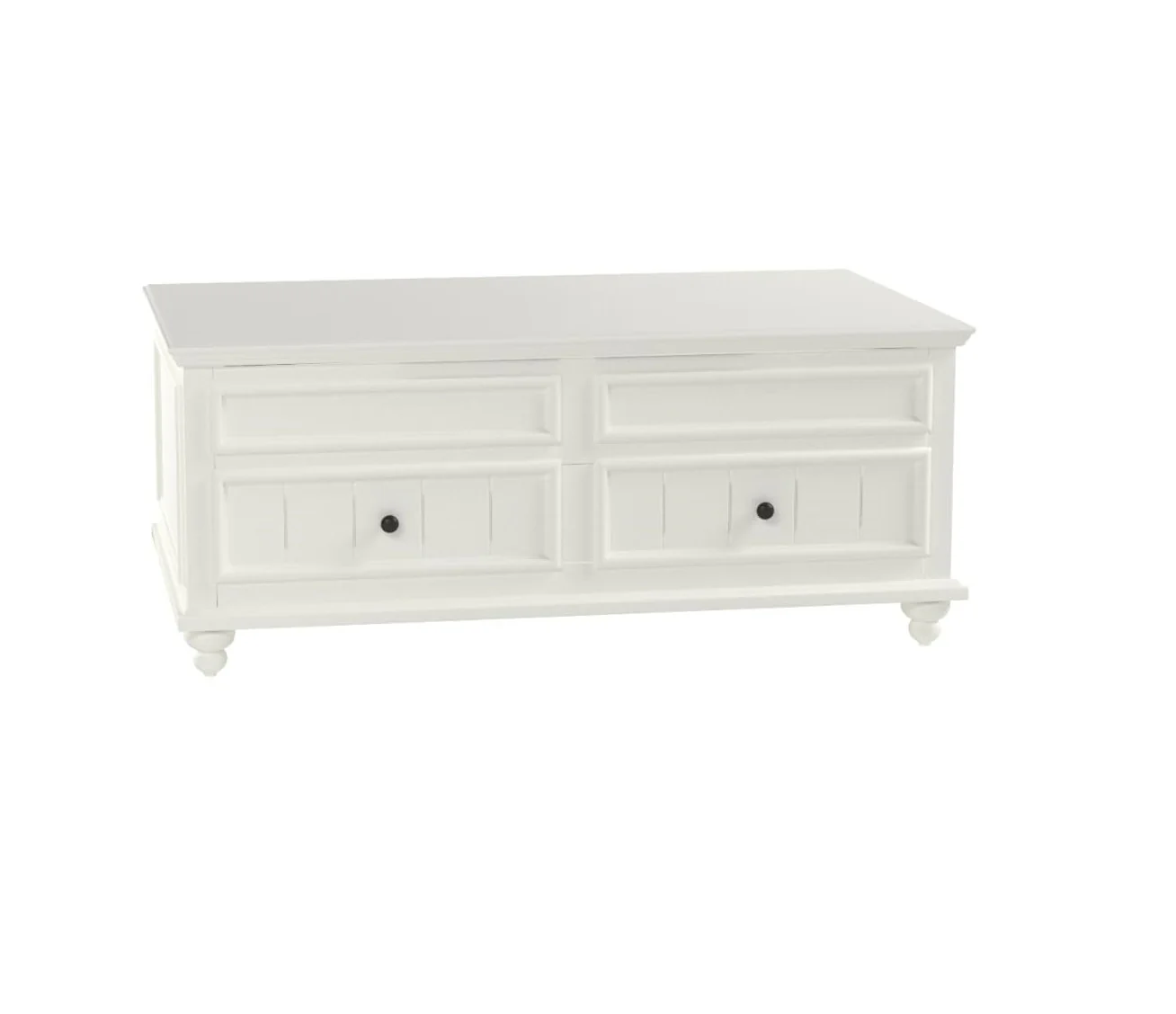 White Wood Lift Top Solid Coffee Table With Two Drawers By Homeroots