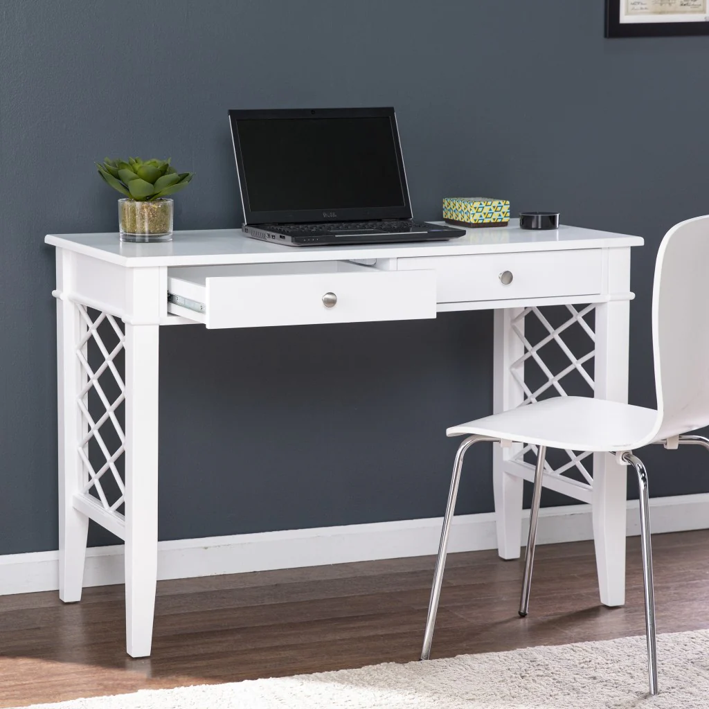White Writing Desk By Homeroots