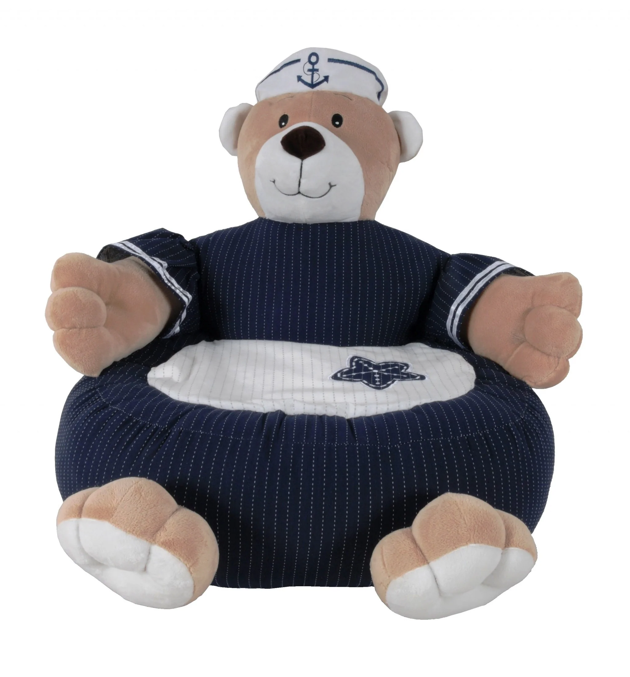 WhiteBlueNavy Bear Chair By Homeroots
